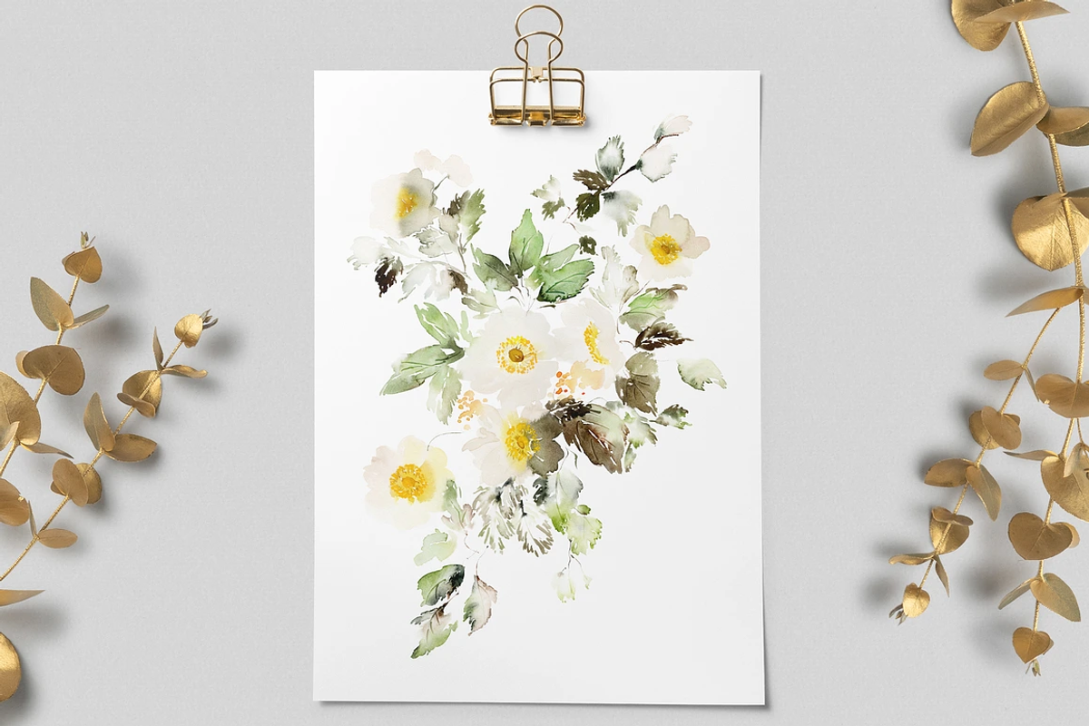 4-in-1 Watercolor Floral Bundle 03, an Illustration by Karma (Photo 17 of 33)