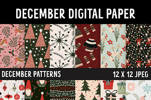 December Digital Paper Winter