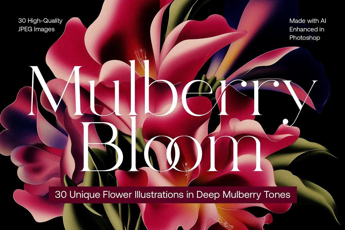 Mulberry Bloom Collection, a Wallpaper Graphic by MindMuse (Photo 1 of 8)