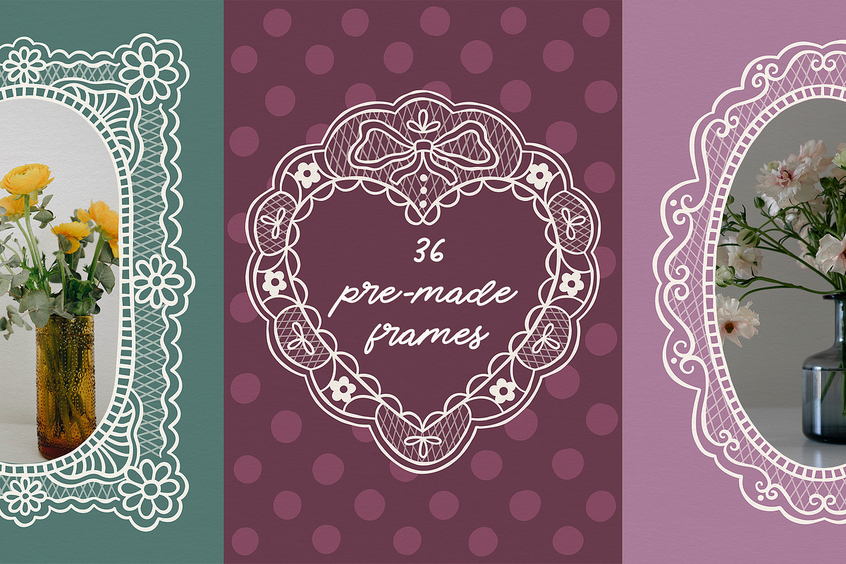 Hand Drawn Vector Lace Frames, an Object Graphic by ArtFM (Photo 3 of 10)