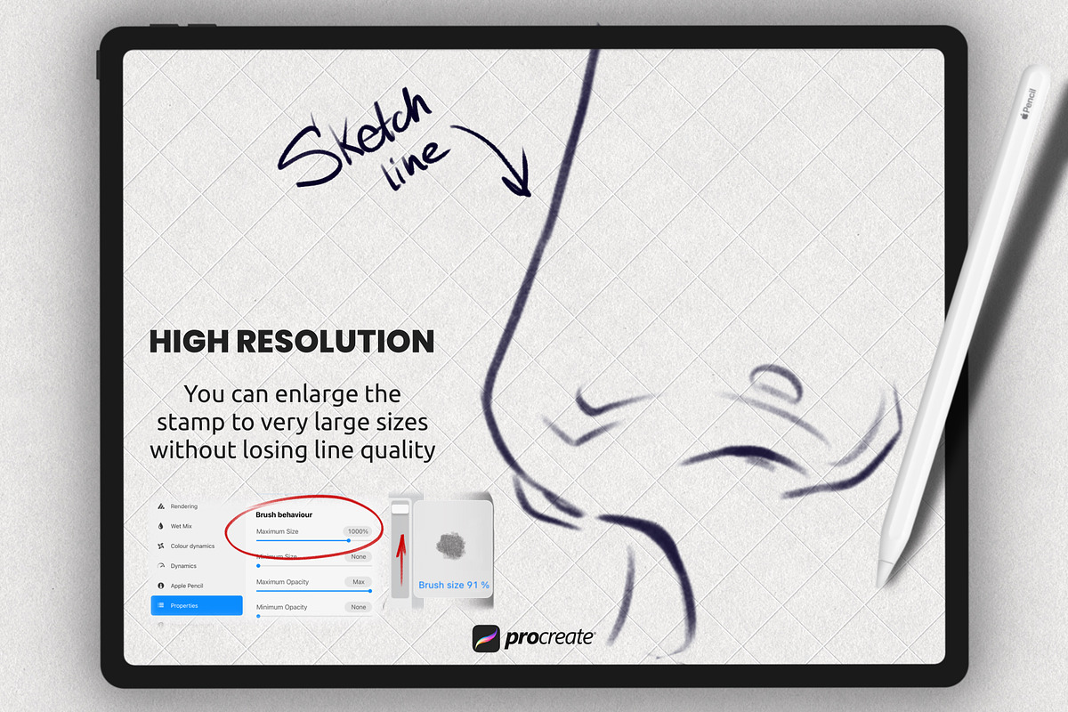 Procreate Nose Brushes Stamps, a Brush Add-On by Procreate Market (Photo 2 of 5)