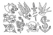 Old School Tattoo Vector Pack, an Animal Illustration by Andres M Rodriguez (Thumbnail 8 of 8)