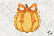 Coquette Pumpkin Grandmillennial PNG, an Illustration by Craft Nest (Thumbnail 1 of 6)