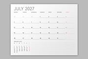 Minimalist Calendar 2027 (MP048-27M), a Stationery Template by mikhailmorosin (Thumbnail 4 of 6)