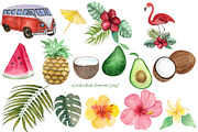 Watercolor Tropical Set, a Food Illustration by Pretty light (Thumbnail 2 of 7)