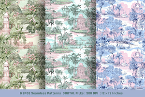 Urban Forest Toile Seamless Pattern