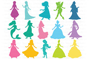 Princess SVG, Princesses Bundle SVG., an Illustration by Doodle Cloud Studio (Thumbnail 1 of 8)