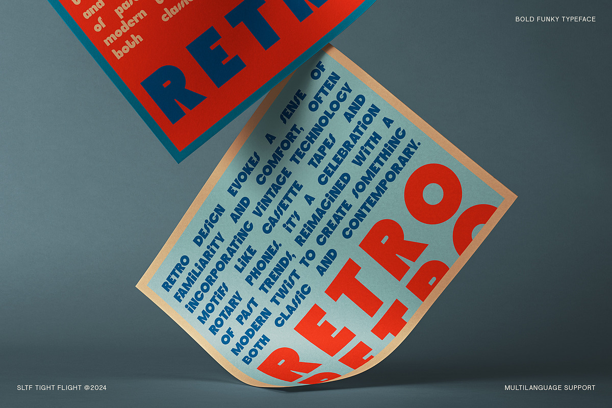 SLTF Tight Flight - Bold Funky Font, a Sans Serif Font by SilverStag Type Foundry (Photo 14 of 19)