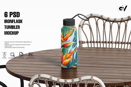 18 Oz Wide Mouth Water Bottle Mockup