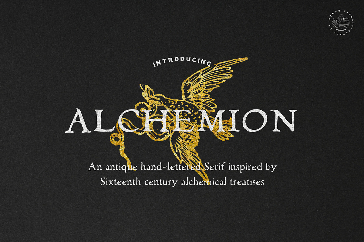 Alchemion - Display Serif Font, a Serif Font by Nomad Visuals (Photo 1 of 9)