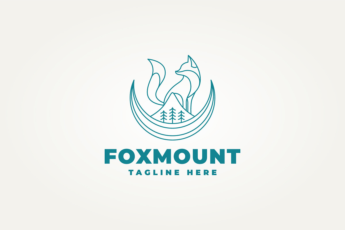 fox moon and mountains icon logo, a Branding & Logo Template by Blazybone (Photo 1 of 2)