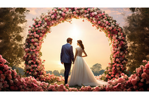 flowers wedding roses background ai, a Beauty & Fashion Photo by pikepicture