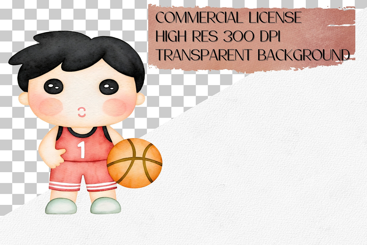 Watercolor Basketball Clipart Set, a Sport Illustration by CropUp Creative (Photo 4 of 4)