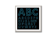 Neon letters. Alphabet, an Outline Icon by RODINA (Thumbnail 2 of 3)