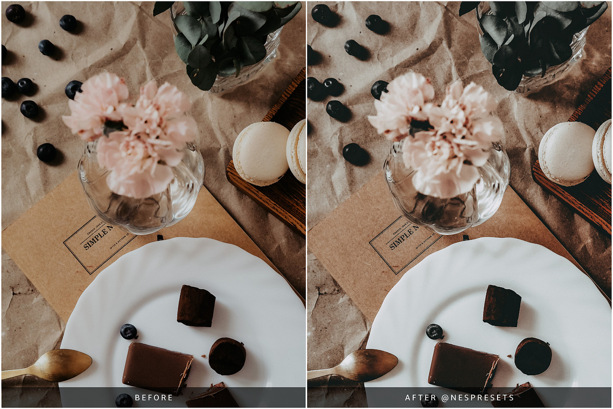 MOODY FOOD LIGHTROOM PRESETS, an Action Add-On by Nes Design Co (Photo 8 of 11)