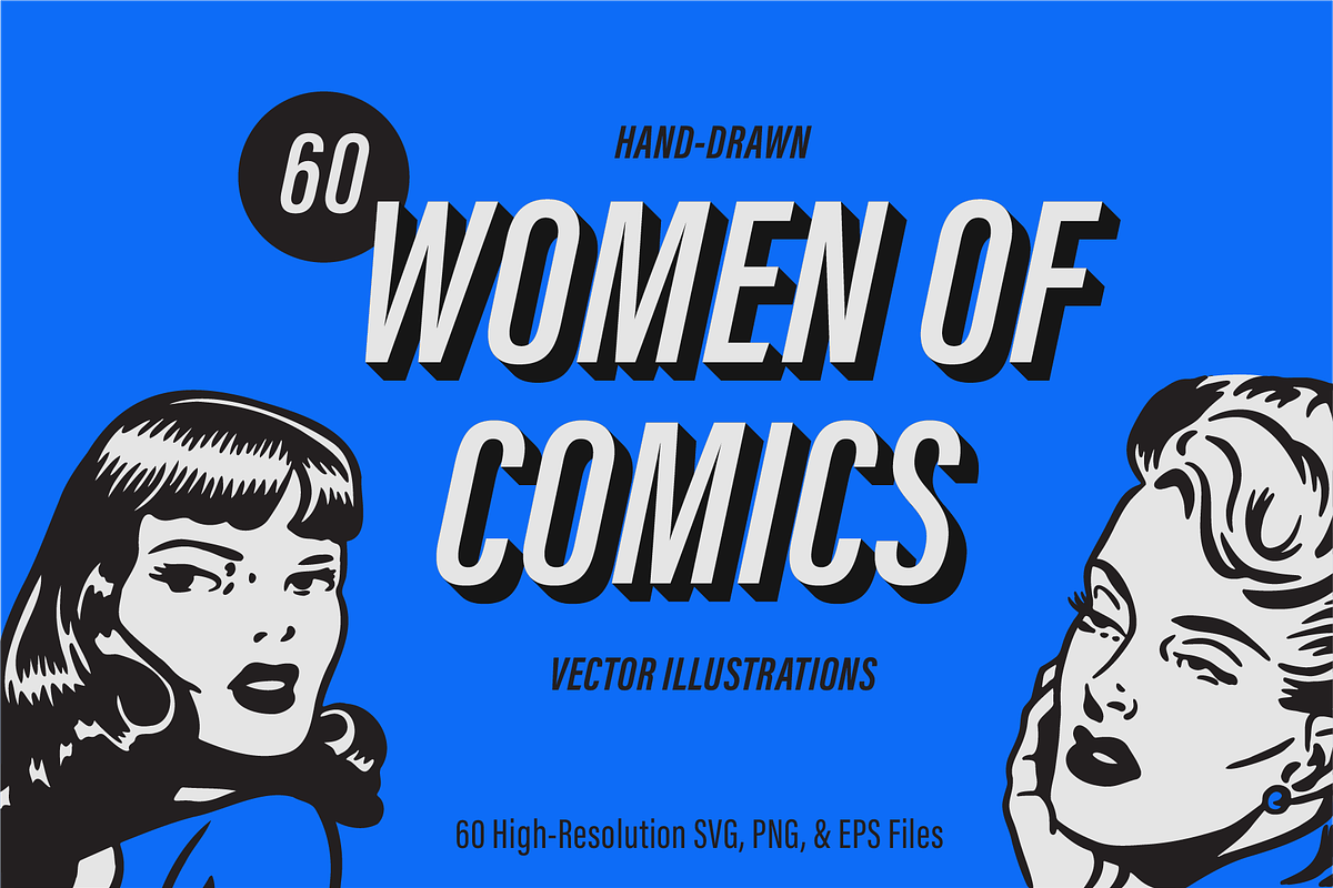 Women of Comics Illustration Pack, an Illustration by FM Era Studio (Photo 1 of 7)