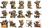 Quirky Valentine Raccoon Clipart, an Illustration by OK Design (Thumbnail 3 of 6)