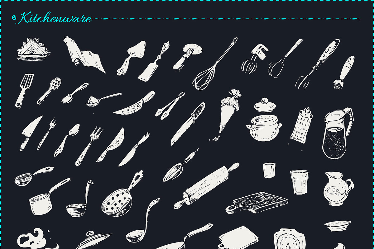 Hand-drawn Cooking and Food Icons, a Decorative Illustration by Margo Miller (Photo 8 of 48)