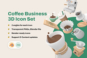 Coffee Business 3D icon set, an Object 3D Model by Nate Studios (Thumbnail 1 of 6)