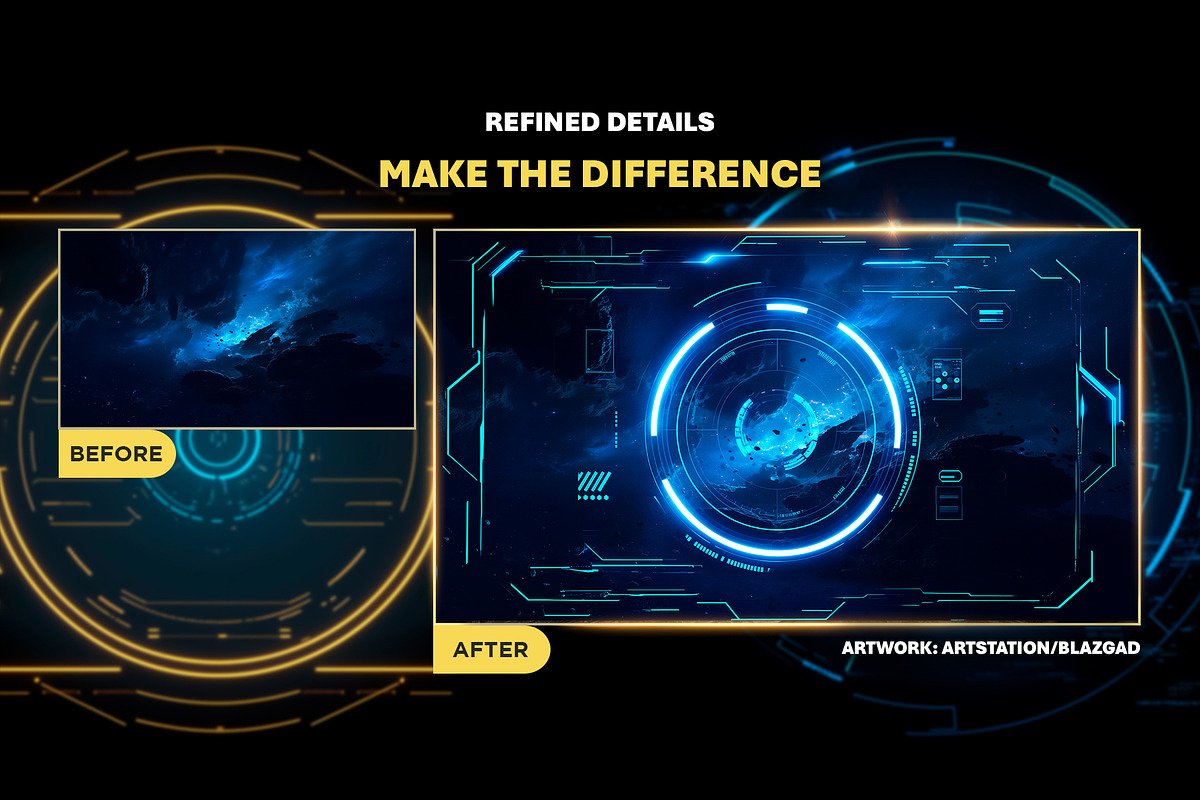 Sci-fi HUD Overlay Effects, an Object Graphic by Mikel Blazgad (Photo 3 of 9)