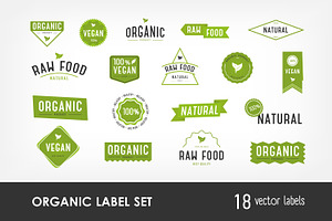 Set of organic, eco, natural labels, an Object Graphic by Good Studio