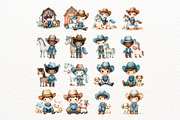 Blue Cowboy Clipart Set, a Person Illustration by Nicolle's Colorful Art (Thumbnail 3 of 8)
