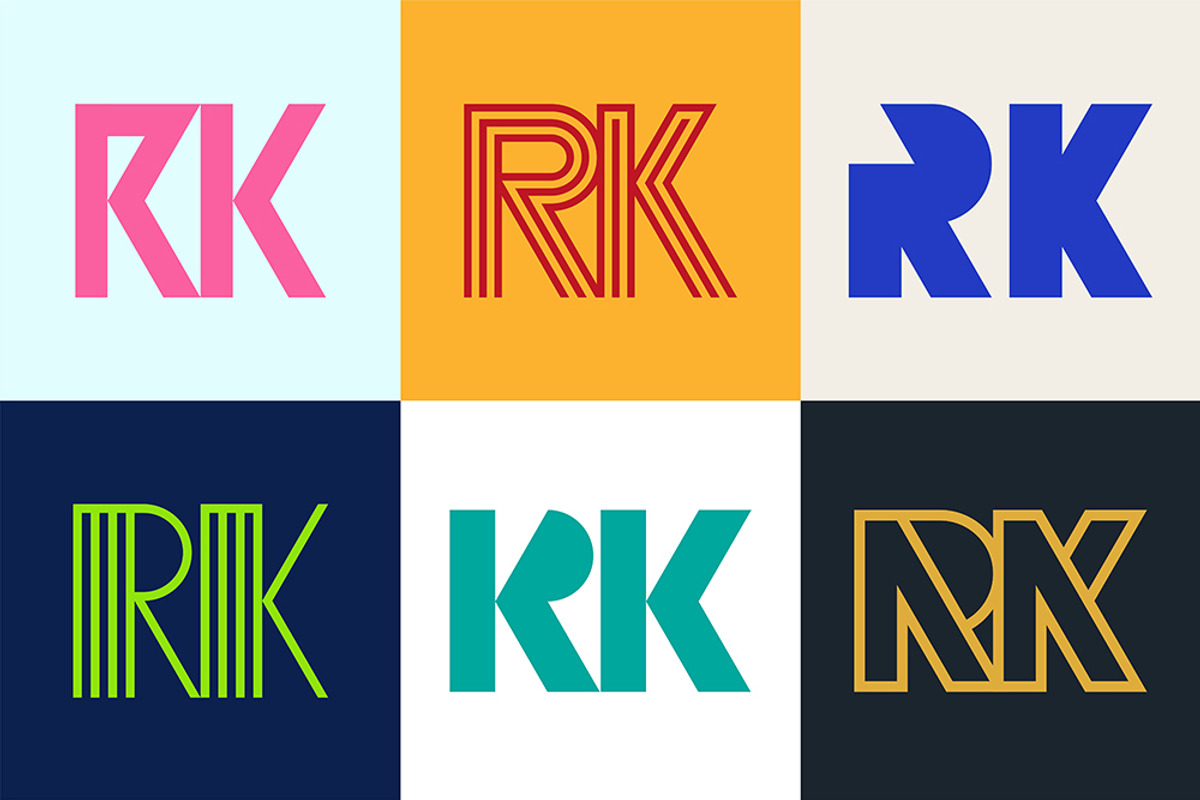 Set of letter RK logos, an Object Graphic by NataliiaVolyk