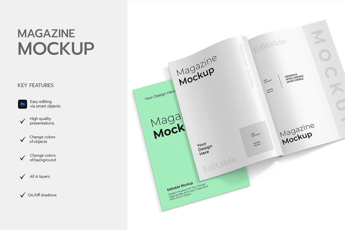 Magazine Mockup PSD Template