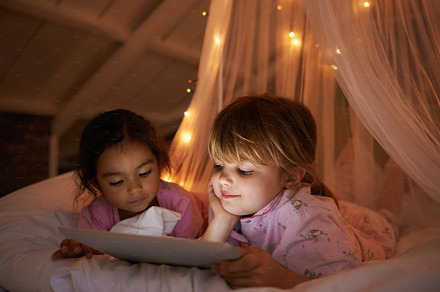 I LOVE sleepovers, a Photo by Peopleimages.com