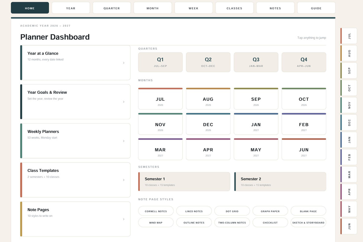 All-in-One Digital Student Planner, a Stationery Template by DigiVara Studio (Photo 1 of 21)