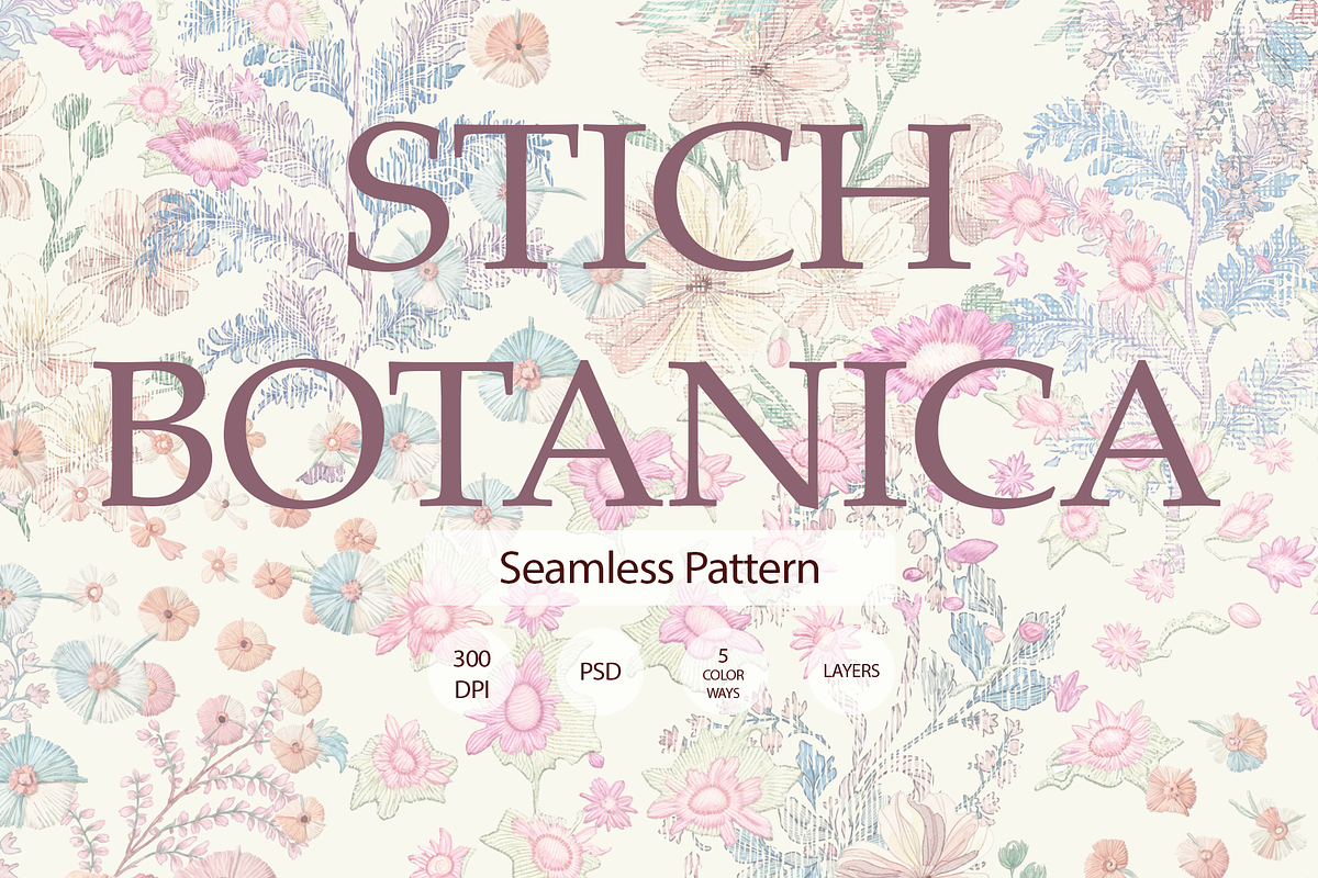 STICH BOTANICA, a Pattern Graphic by rumacorakstudio (Photo 1 of 6)