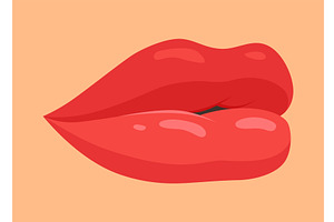 Red lip female. Woman expressed, a Person Illustration by the8monkey