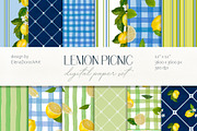 Lemon Citrus Digital Paper Pack, a Pattern Graphic by Elena Dorosh (Thumbnail 1 of 7)