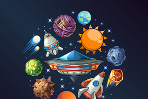 Cartoon Space Round Concept