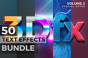50 Text Effects Bundle, a Brushes & More by Graphicdome (Thumbnail 1 of 5)