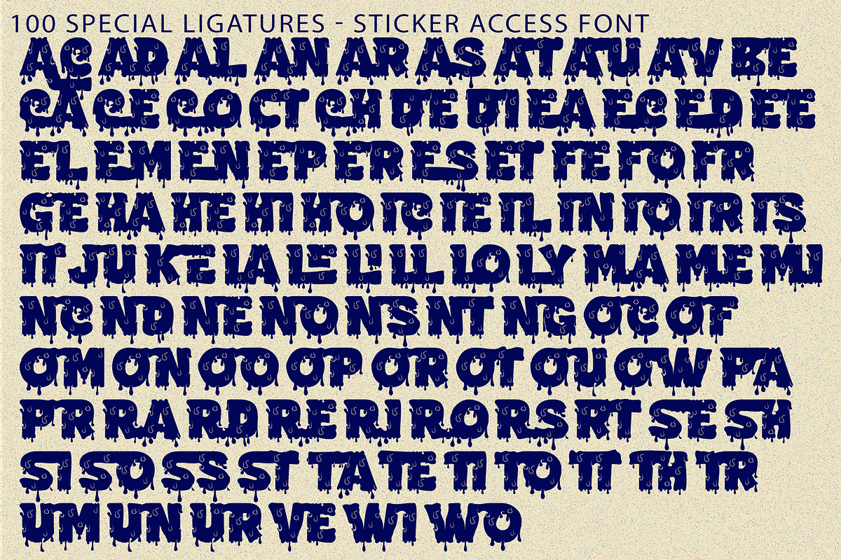Sticker Access - Dripping Font, a Symbol Font by 177Studio (Photo 8 of 8)