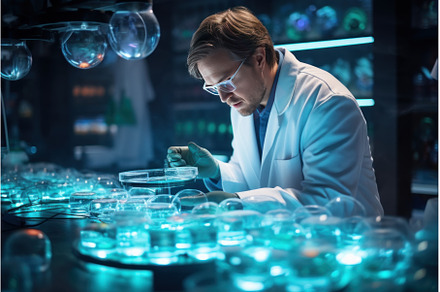 Scientist working in protection, a Technology Photo by Ylivdesign
