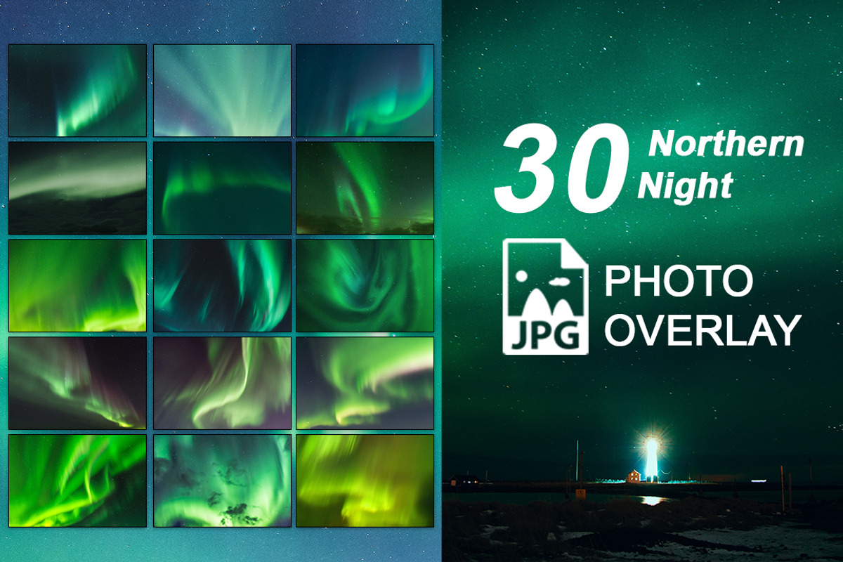 30 Northern Night Photo Overlay, a Brushes & More by Jacpot007