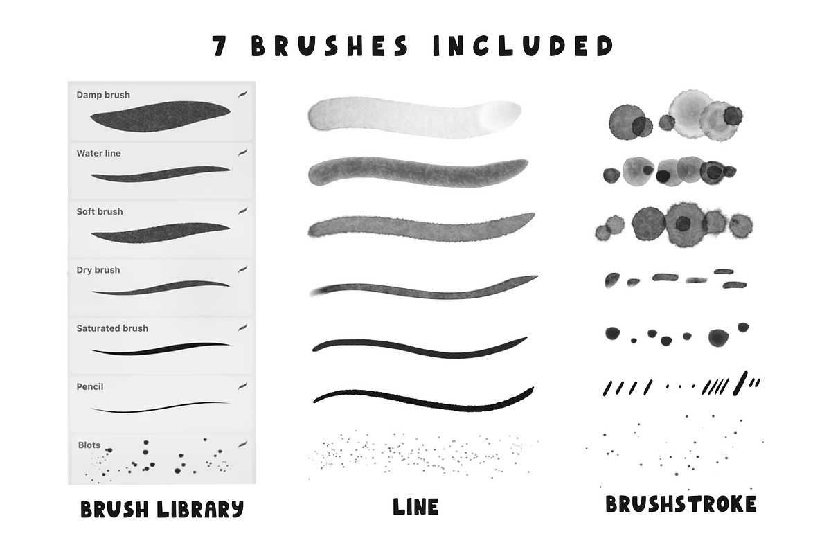 Watercolor brushes for Procreate, a Brush Add-On by JuliyArt (Photo 2 of 6)