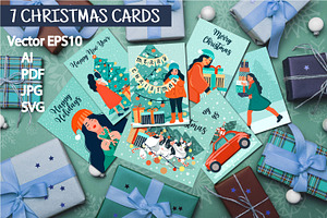 Greeting cards Merry Christmas, a Card Template by PatapovaVika