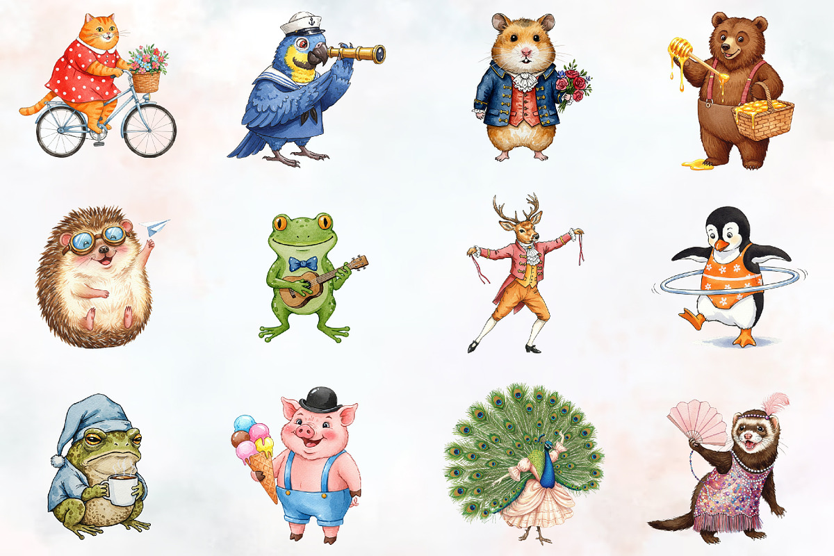 Funny Animals Clipart, an Illustration by RobertsArt (Photo 2 of 7)