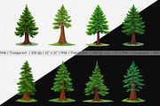 Tall Pine Clipart, a Graphic by Artnoy (Thumbnail 2 of 5)