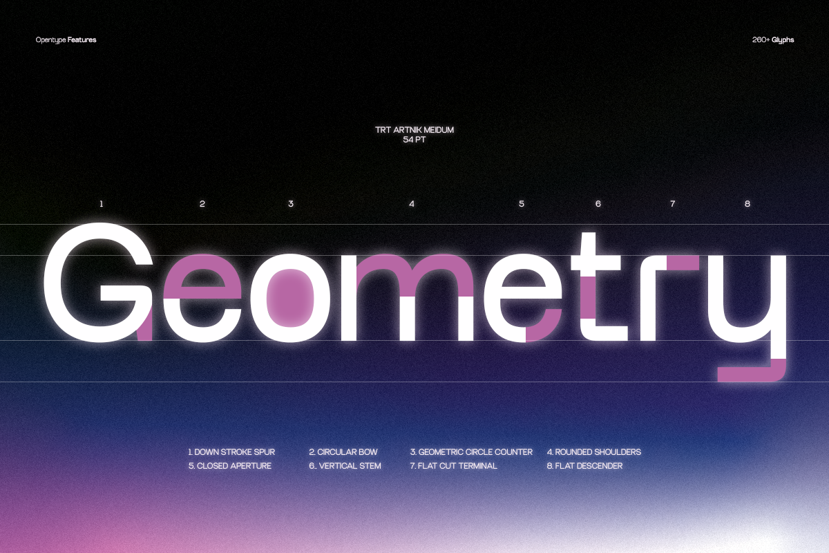 TRT Artnik – Modern Geometric Sans, a Sans Serif Font by truetype (Photo 9 of 15)