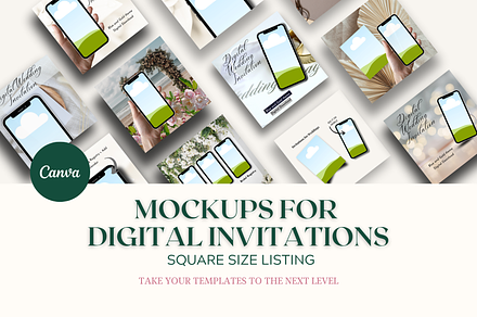 Digital Invitation Mockup for Canva