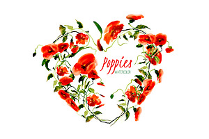 №15 Poppies red with splashes