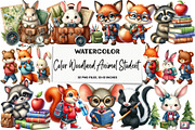 Color Woodland Animal Student Clipar, an Illustration by DreamArtGraphic (Thumbnail 1 of 4)