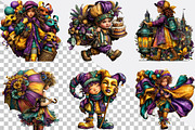 Watercolor Mardi Gras Clipart Bundl, an Illustration by SVGArt (Thumbnail 4 of 8)