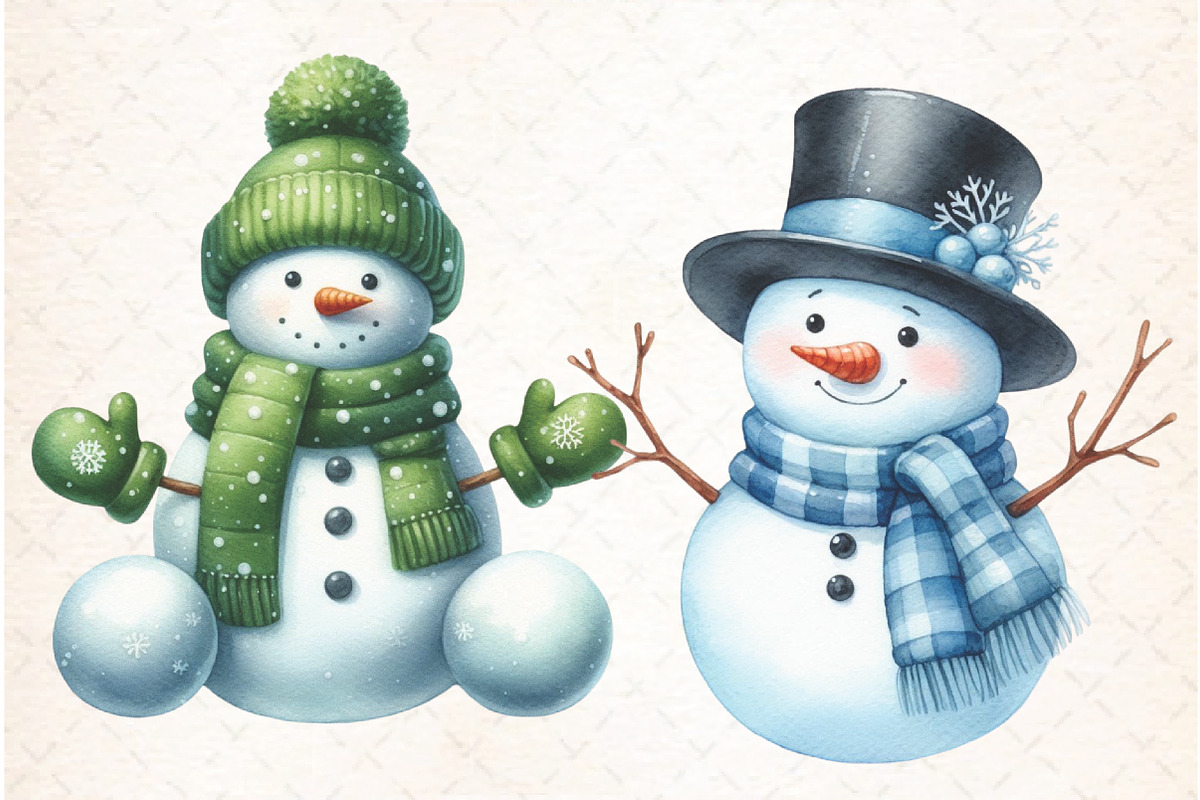 Christmas Snowman Clipart, an Illustration by Libby Wishes (Photo 7 of 8)