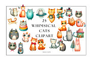 25 Whimsical Cats ....., a Graphic by Deborah Annes Digitals (Thumbnail 1 of 2)