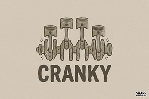 Cranky Piston Graphic, Cars PNG, an Illustration by SharpMarketplace